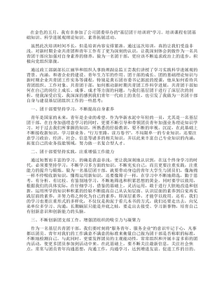 基层团干部培训小结