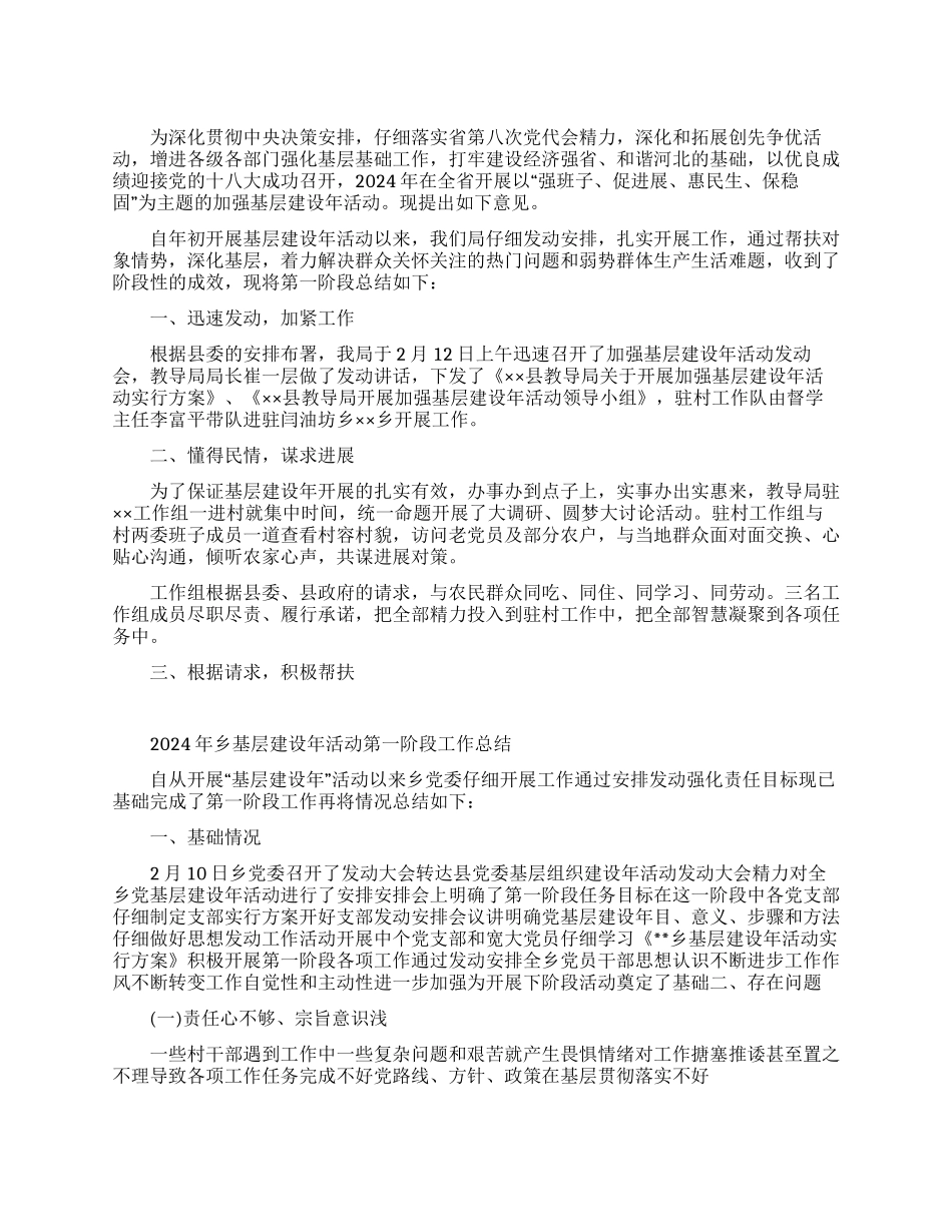 基层建设年活动汇报_第1页