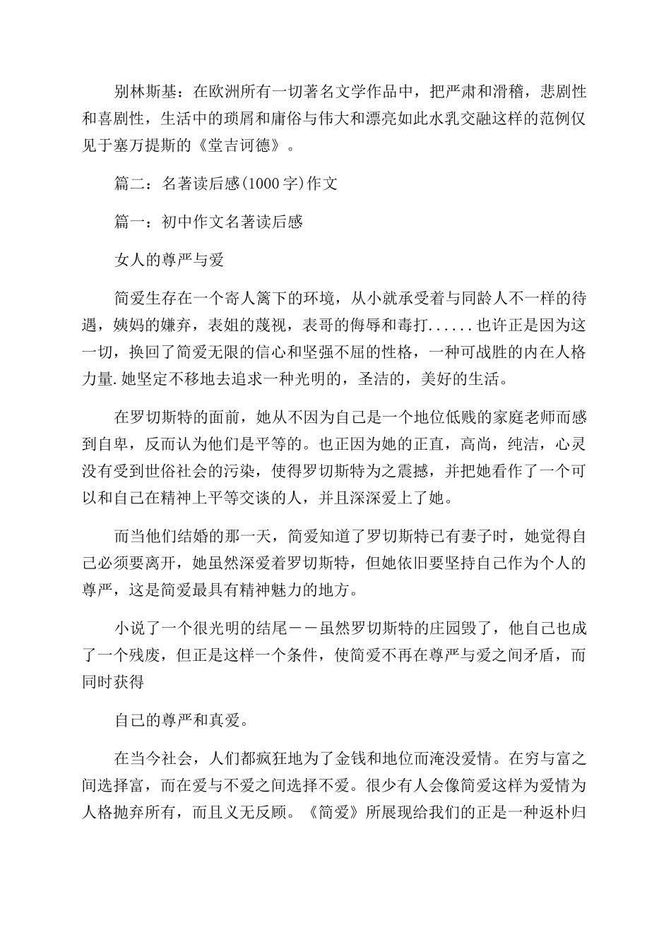 堂吉诃德读后感1000字_第3页
