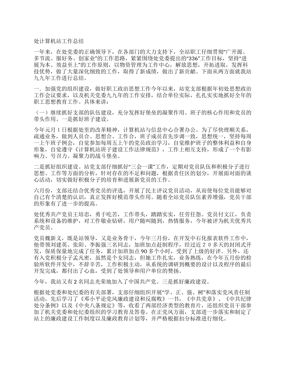 处计算机站工作总结_第1页