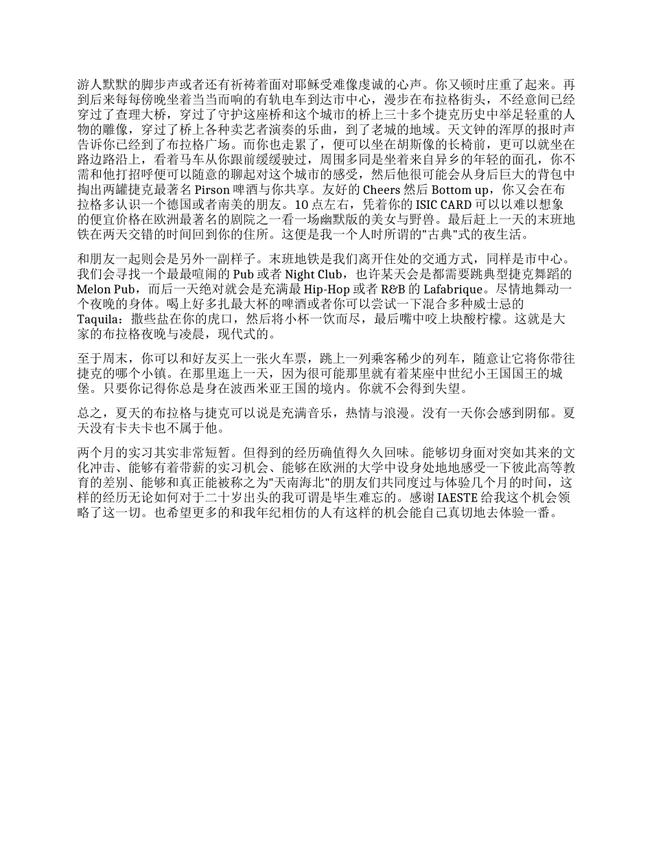 夏天没有卡夫卡--布拉格实习报告_第2页