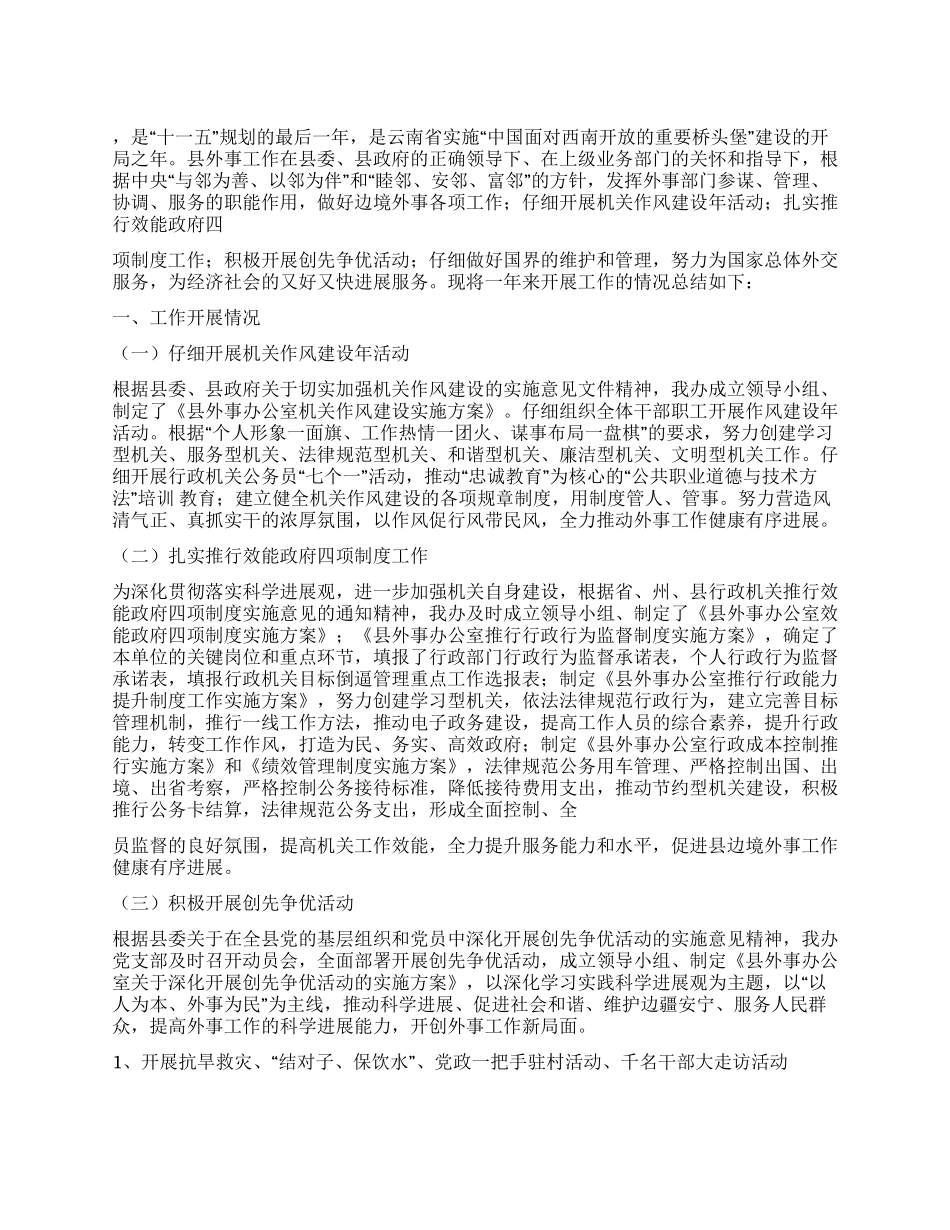 外事办工作总结及2024年计划安排_第1页