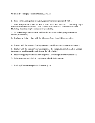 外贸通用英文简历模板