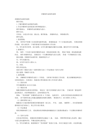 多媒体作品制作流程