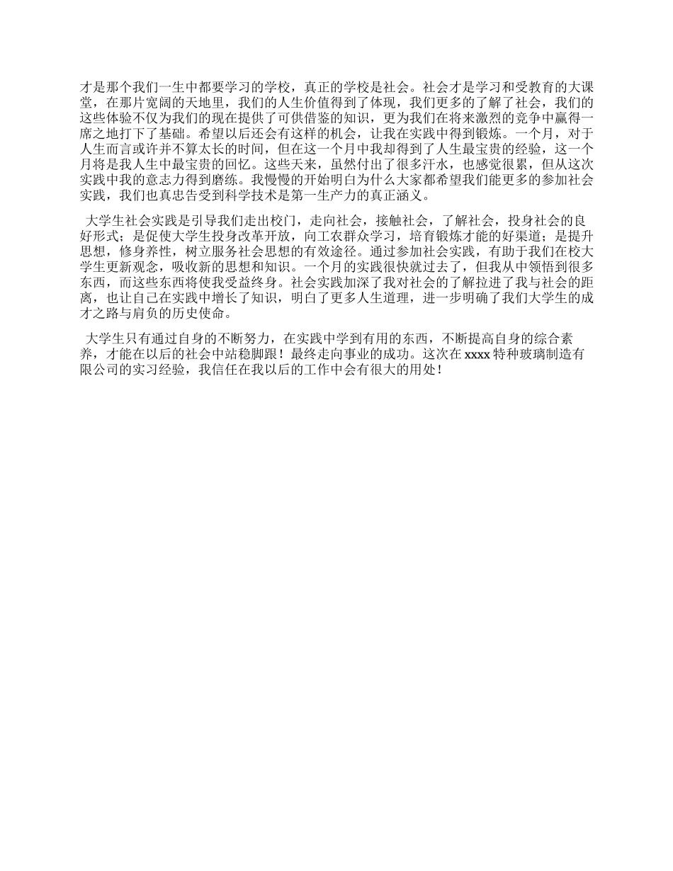 大三学生暑期玻璃制造厂实践报告_第2页