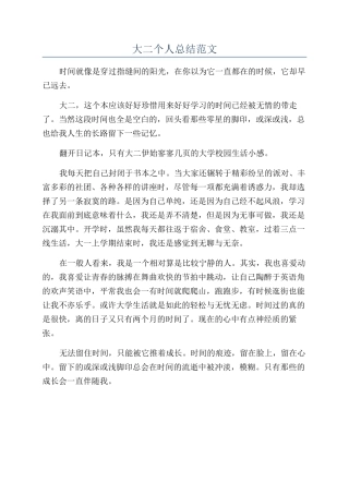 大二个人总结范文