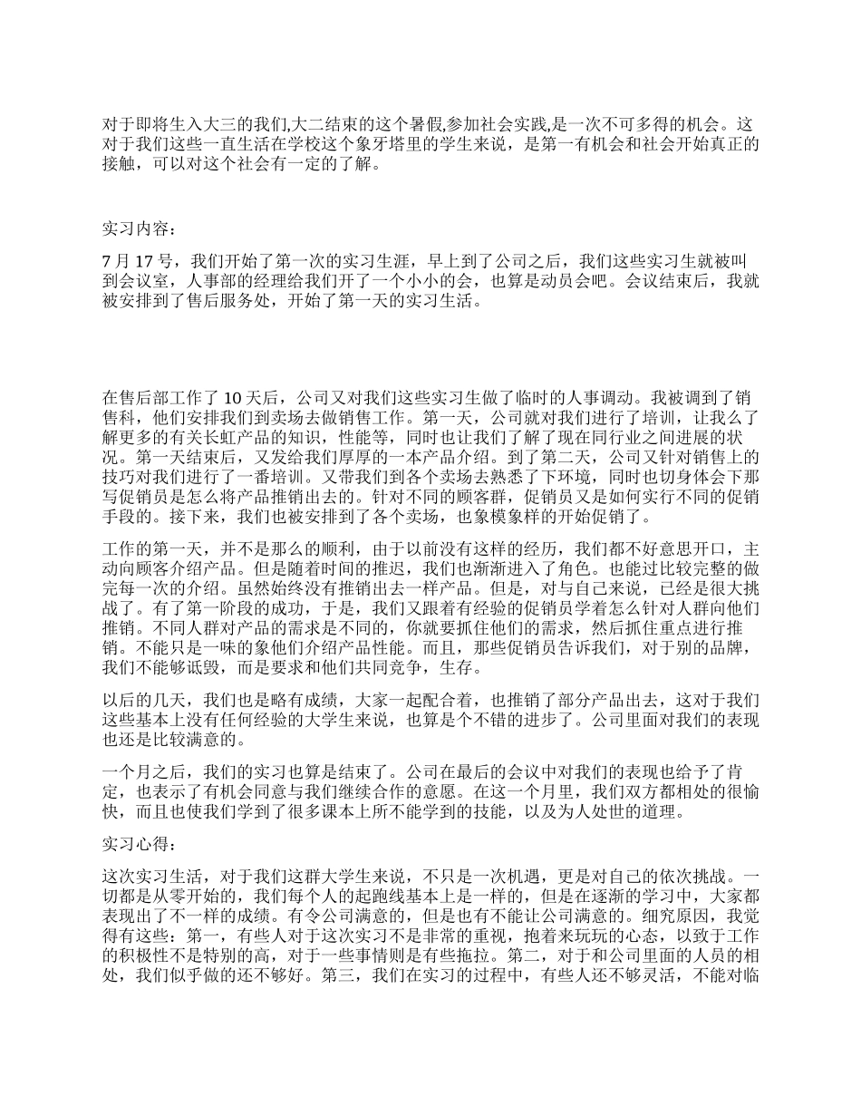 大二学生电子集团社会实践报告_第1页