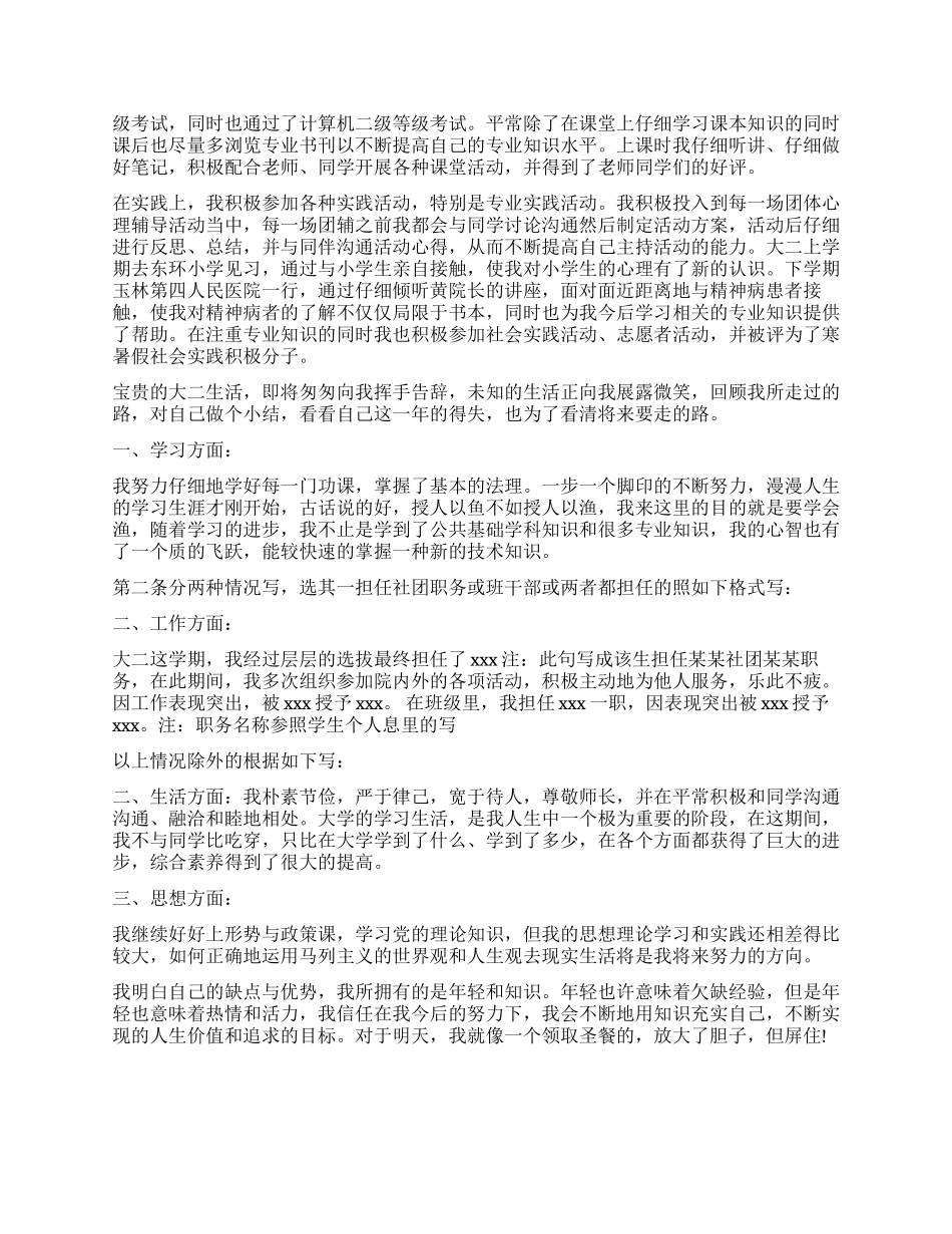 大二自我鉴定6003篇_第2页