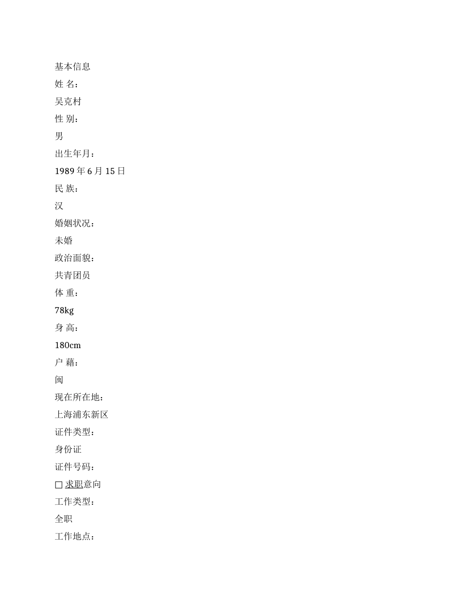 大品牌专员简历范文_第1页