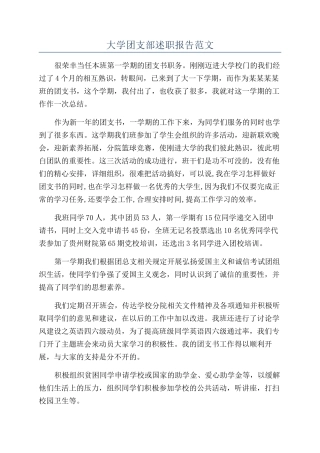 大学团支部述职报告范文