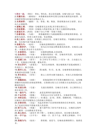 小学语文113个有关历史人物的成语