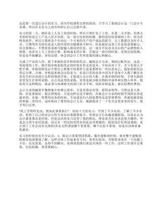 大学本科生的会计专业的实习报告例文