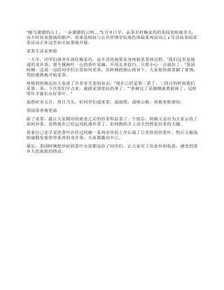 大学校外采茶活动总结