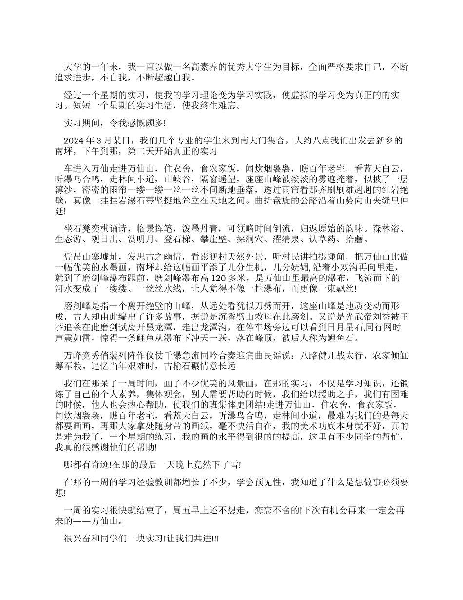 大学生2024年设计实习报告_第1页