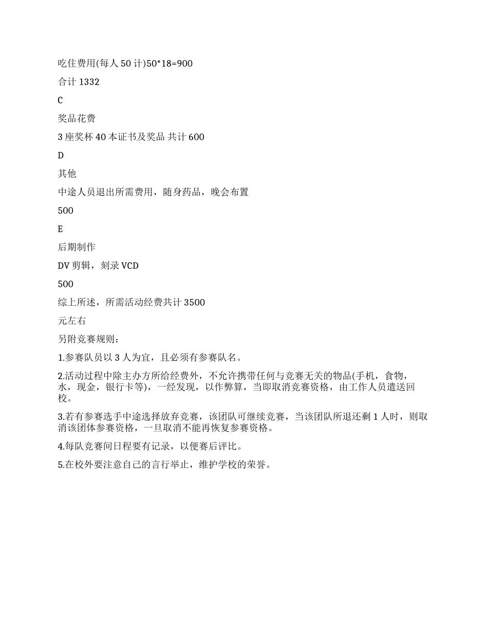 大学生“生存挑战赛活动策划书_第2页