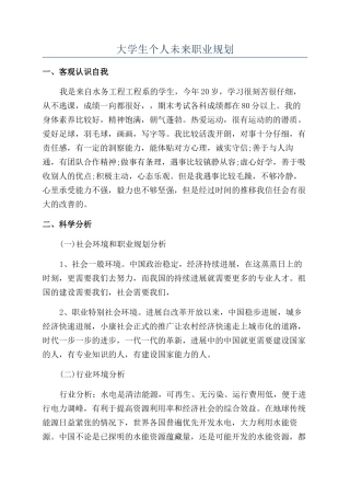 大学生个人未来职业规划