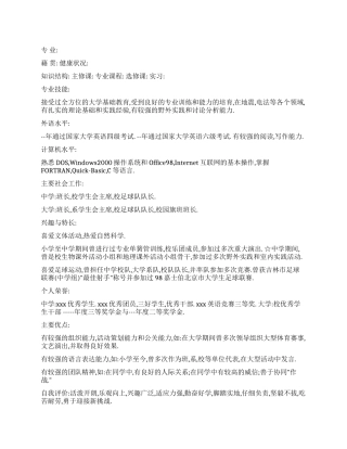 大学生个人简历范文精简版