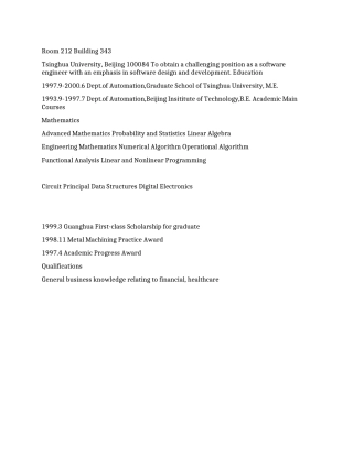 大学生个人英文简历范文