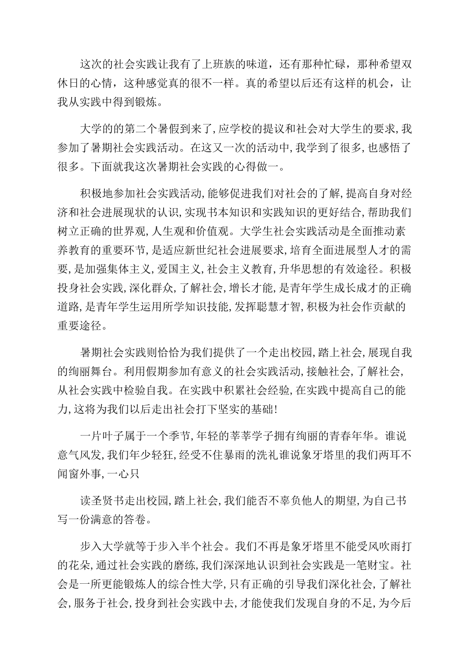 大学生假期社会实践报告范文个人感悟怎么写例文_第3页