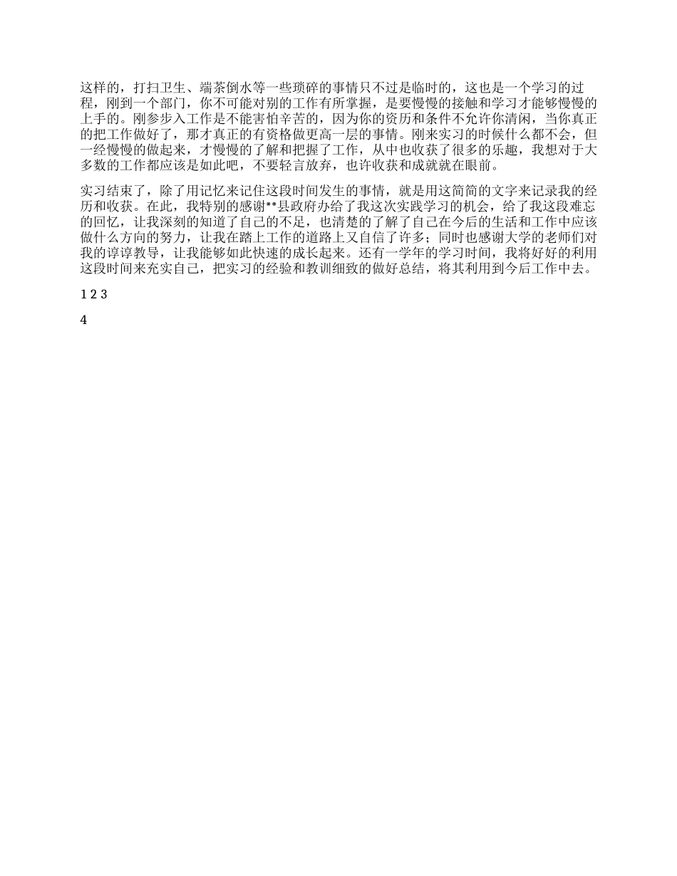 大学生在县人民政府办公室的实习报告_第2页