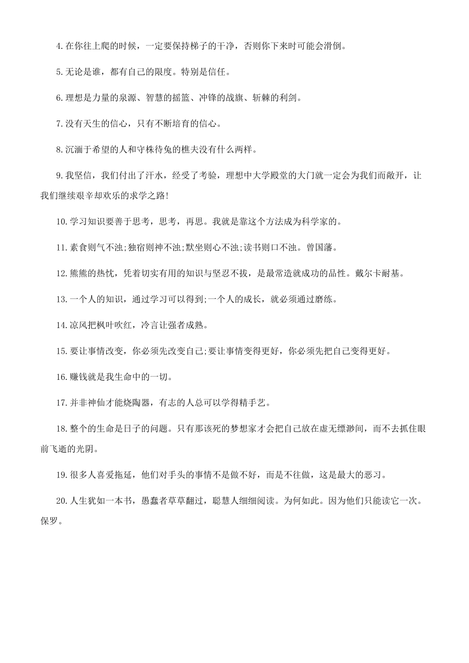 大学生奋斗必看励志语句_第3页