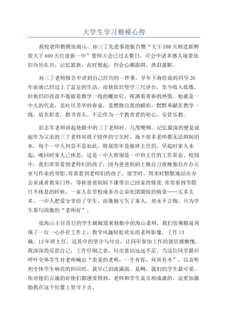 大学生学习楷模心得