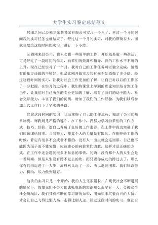 大学生实习鉴定总结范文