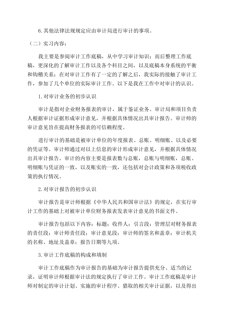 大学生审计实习报告范文总结范文_第2页