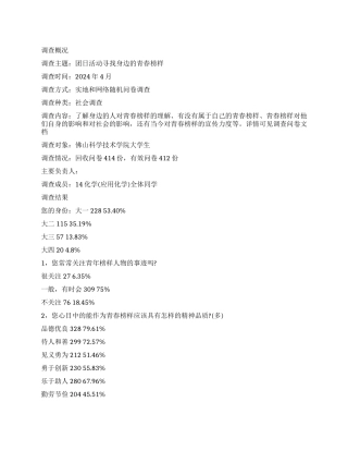 大学生对“青春榜样的理解调查报告