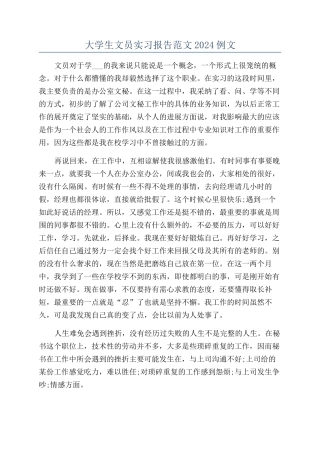 大学生文员实习报告范文2024例文