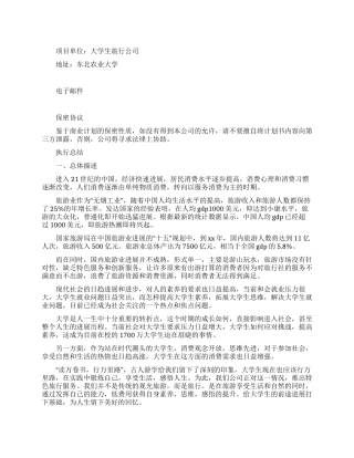 大学生旅行公司商业策划书