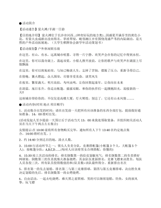 大学生暑假户外游戏篝火晚会策划书