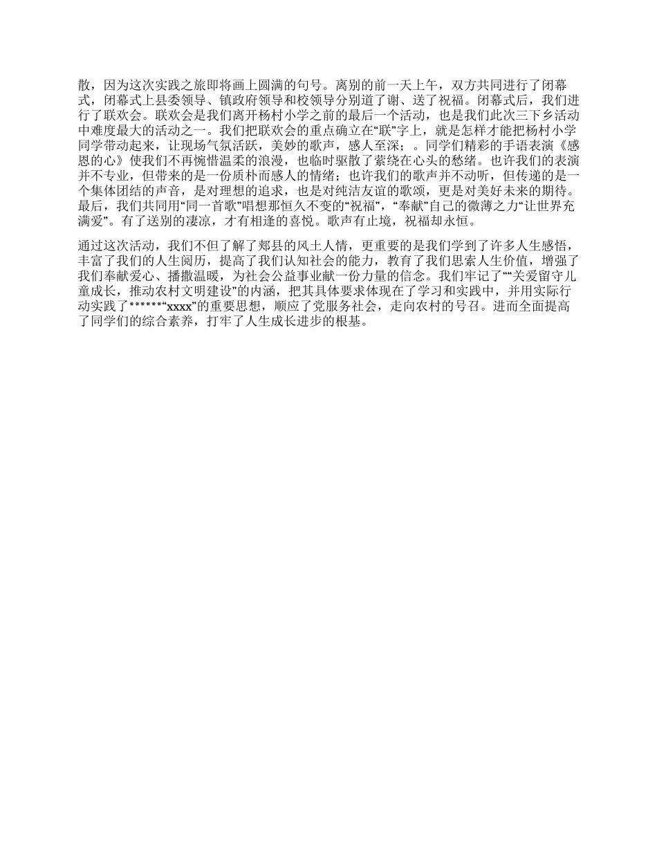 大学生暑期三下乡实践总结_第2页
