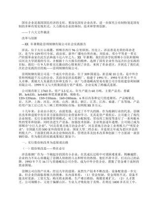 大学生暑期企业社会实践报告范文