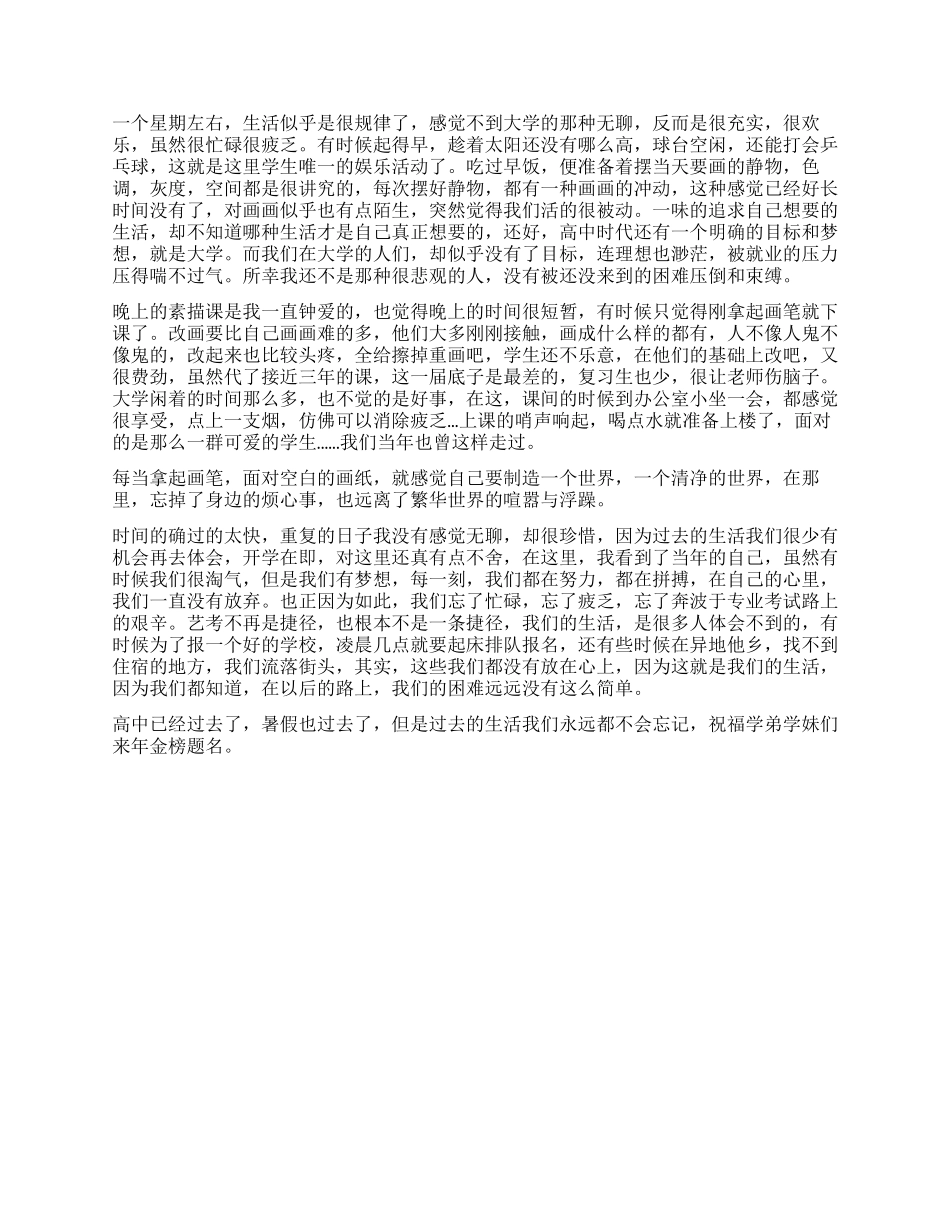 大学生暑期画室实践报告_第2页