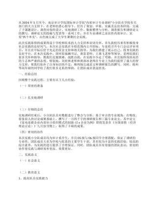 大学生暑期社会实践家电连锁业内部审计