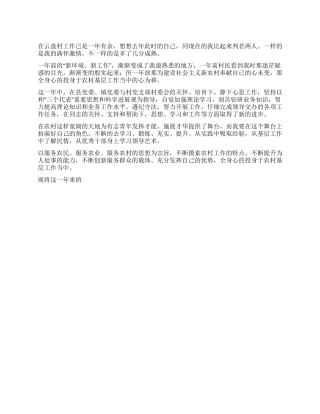 大学生村官2024年度工作总结