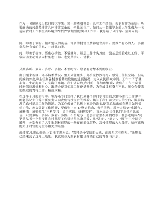 大学生村官实习总结