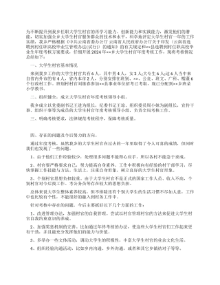 大学生村官考核情况报告