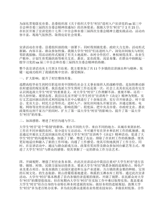 大学生村官进村入户宣讲个人总结