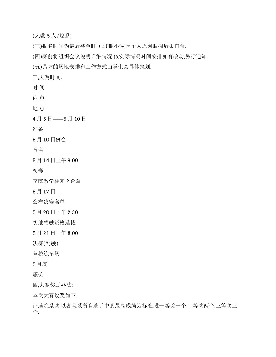 大学生汽车驾驶竞技大赛活动策划书_第2页