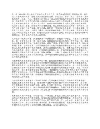 大学生法院执行局实习报告