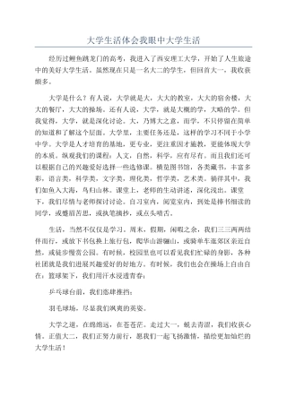 大学生活体会我眼中大学生活