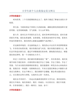 大学生涯个人自我鉴定范文例文