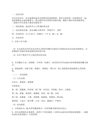 大学生爱国寻宝团日活动策划书