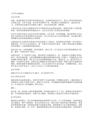 大学生电视台实习报告自我鉴定