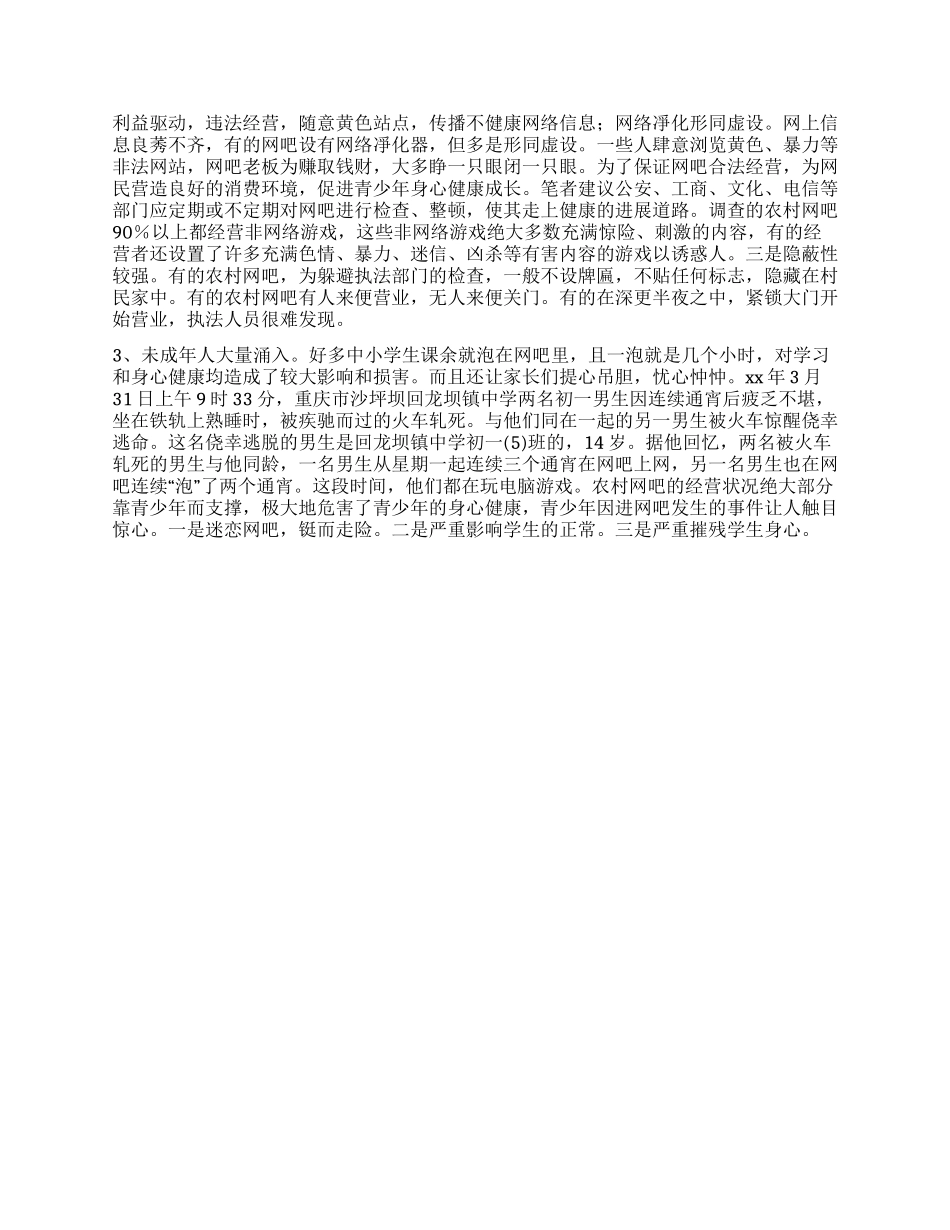 大学生社会实践优秀调查报告关于农村网吧_第2页