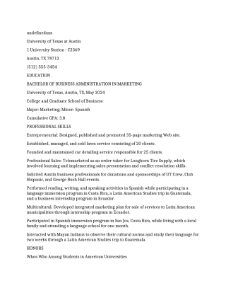 大学生简历模板英文