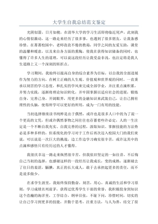 大学生自我总结范文鉴定
