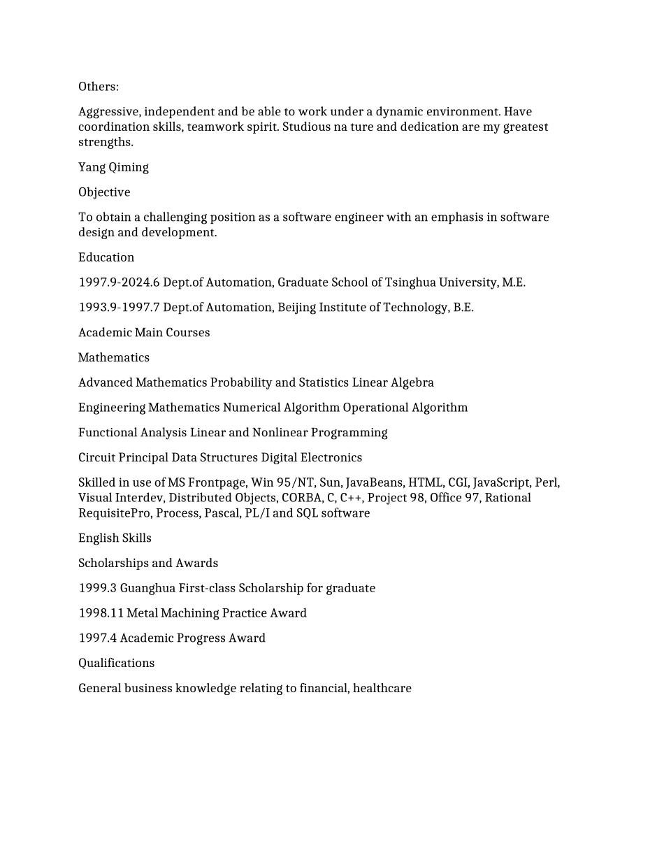 大学生英文求职简历_第2页